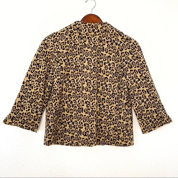 Willi Smith vintage cheetah animal print 3/4 sleeves blazer jacket size 8 - Picture 6 of 9